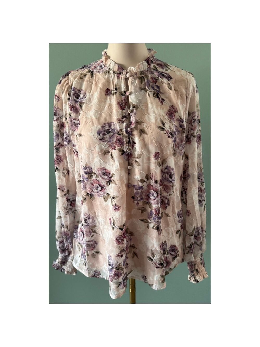 Women's Joie Floral Blouse Pink/Purple Size M
